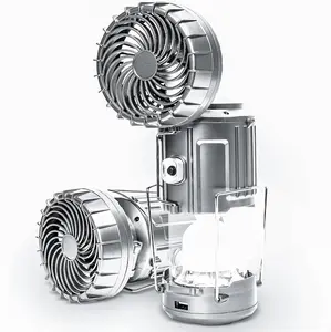 Camping Lanterns with Fan,Solar Camping Fan Charging for Phone, Rechargeable LED Lanterns Camping Fans for Tents Power Outage Hurricanes Camping Gear(