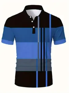 Men's New Polo Shirt Fitted Casual Collared 3D Print, Casual Fitted Cut Top for Outdoor Activities, Perfect Gift Idea, All Season Wearable Fabric, Polo Tees