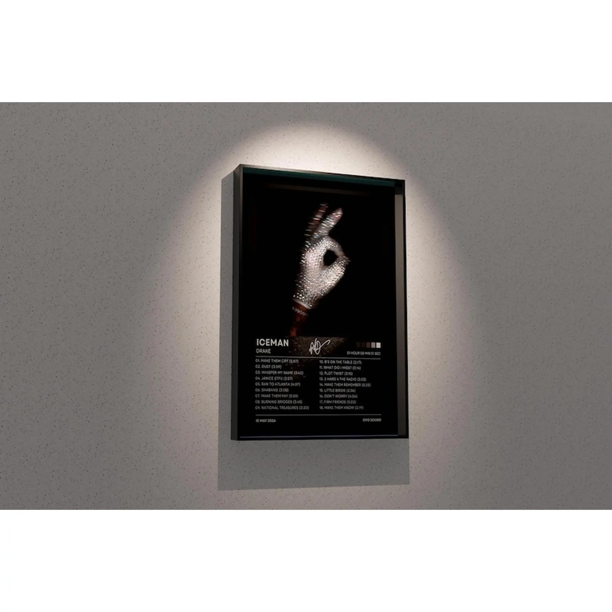 [NO FRAME]- Ice man Album Poster _ Luxury Hip Hop Tracklist Print _ Inspired Album Cover Wall Art