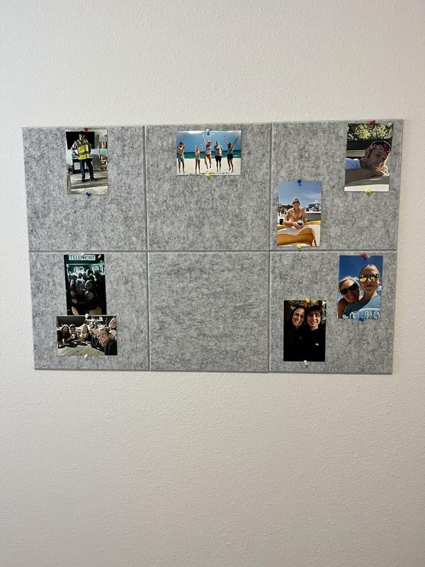 Large Cork Board 36" x 24", 6 Pack Felt Bulletin Board with 30 Pushpins, Cork Boards Alternative with Self-Adhesive Strips, Felt Wall Tiles Pin Boards for Walls Office Home School Decor-Dark Gray girl room accessories kitchen decor kitchen decor sets