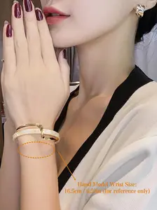 1 piece gold-plated open bangle, light luxury and versatile, elegant jewelry for daily commute.