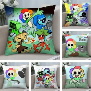 Cute Cartoon Game D-Dandys World Cushion Cover Soft Short Plush Fabric Double-Sided Print | Organic, Breathable,Sofa Pillow Case,Invisible zipper Mite Removal Durable Materia | Warm Winter Home Child Gift