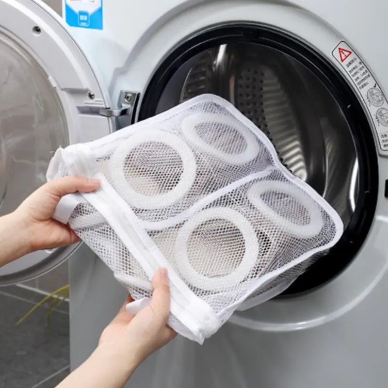 1 piece household lazy shoe washing bag for washing machine, anti-deformation shoe sleeve, special mesh shoe cleaning bag, hangable shoe drying bag, Laundry Shoe Bag