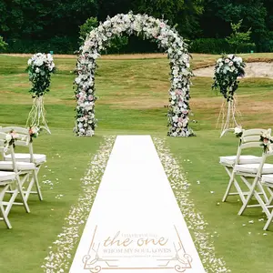 Thickened White Aisle Runner Walkway Carpet for Indoor Outdoor Wedding Church Decorations also suitable for Halloween Parties Gold 3x50Feet