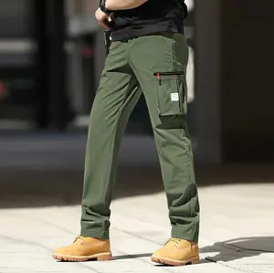 Men's Solid Color Zipper Pocket Work Pants,Regular Fit,Casual Sports Pants, Suitable for Outdoor Running Training, Spring and Autumn Men's Bottoms, Men's Clothing, Sports Wear,Durable Drawstring Waist Work Pants, CasualStreet Style Daily Wear,