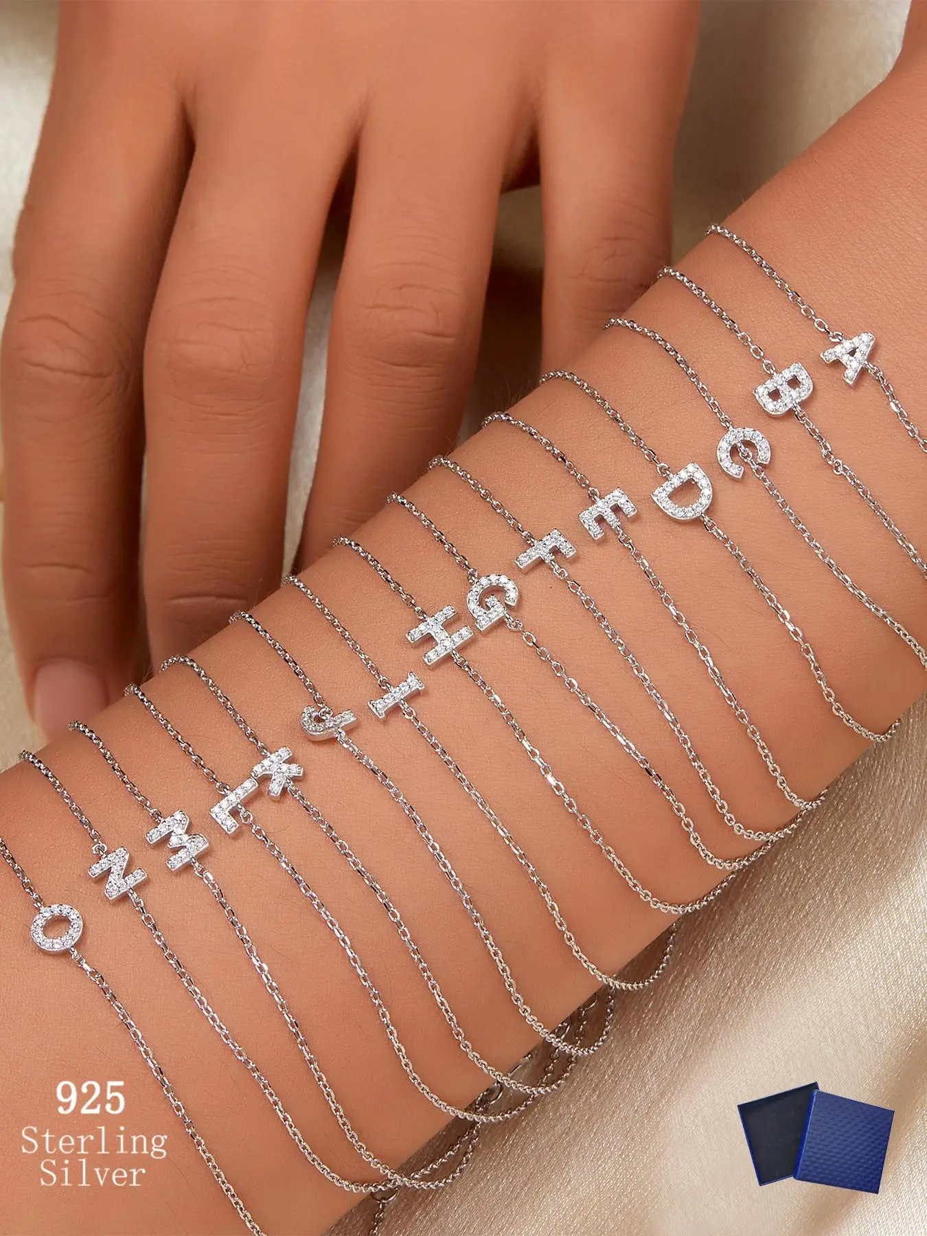 925 Sterling Silver Fashion Letter Detail Bracelet, Elegant Link Jewelry for Women & Men, Fashion Jewelry for Party, Daily Birthday Gift