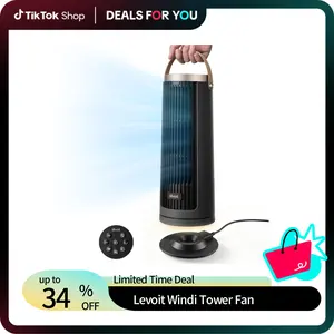 LEVOIT New Arrival Windi Tower Fan, Portable, Up to 20H Runtime, 5 Speeds + Turbo, 0–90° Oscillation, 20dB Quiet DC Motor, 23 ft/s Airflow, Night Light, Foldable Charging Base, Timer 2/4/8/12H, Cooling Fan, Cordless Fan, SummerWins, DealsForYouDays