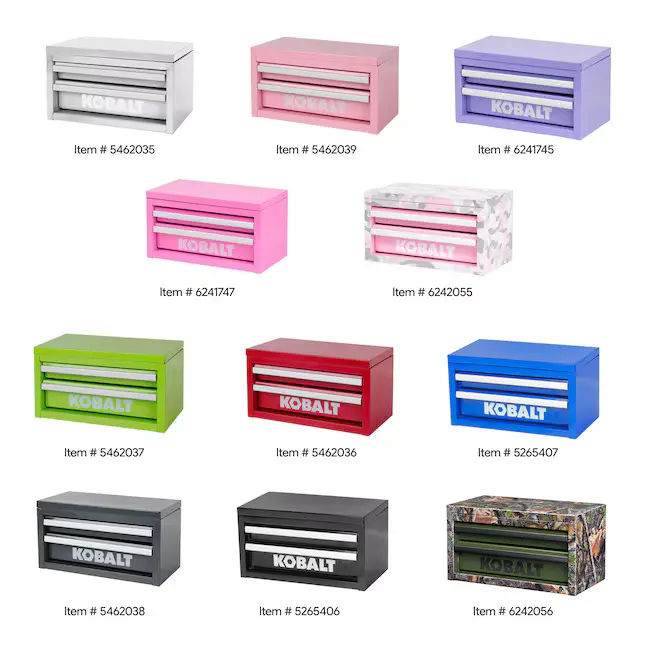 Kobalt Portable Mini Toolbox  2-Drawer Storage System with Impact-Resistant Polymers & Magnetic Locking Mechanism