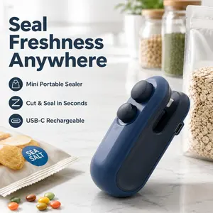 Mini portable sealer with Cutter – On-the-Go Snack Life Hack, Compact & USB Rechargeable
