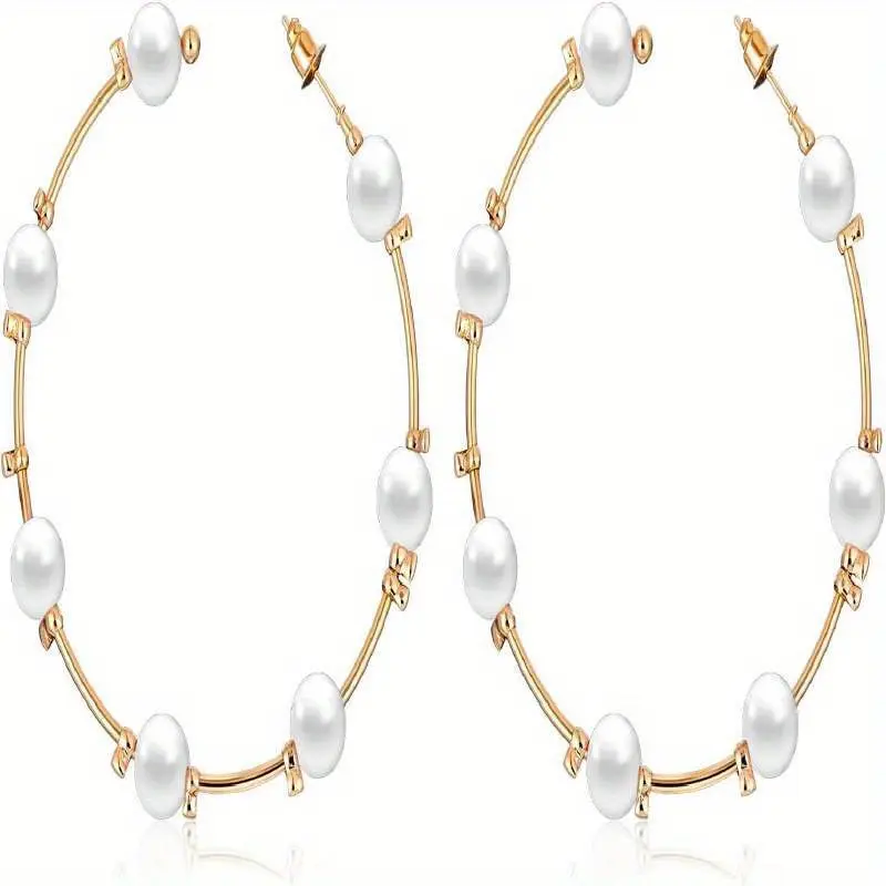 Giantree Women's 7mm Thick Metal Coating Hoop Earrings - Lightweight Large Circle Dangle Jewelry for Female, All Seasons Party Daily-Wear Wedding Gift (Style A YD4289512)