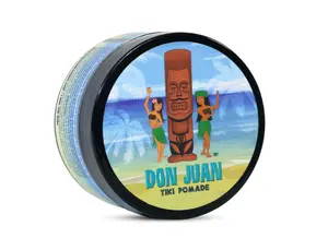 Don Juan Tiki Pomade | Water Based | High Hold | Medium Shine | Natural Plant Extracts & Ocean Minerals | Tropical Mai Tai Scent, 4 Ounce