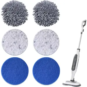 Upgrade S7000 Replacement Steam Mop Pads Kit for Shrak,S8201 S8001 S7001 S7201 S7000AMZ S7005 S7020 S7001C,-in- Hard Floor Steam Mop (6, Blue White Grey)