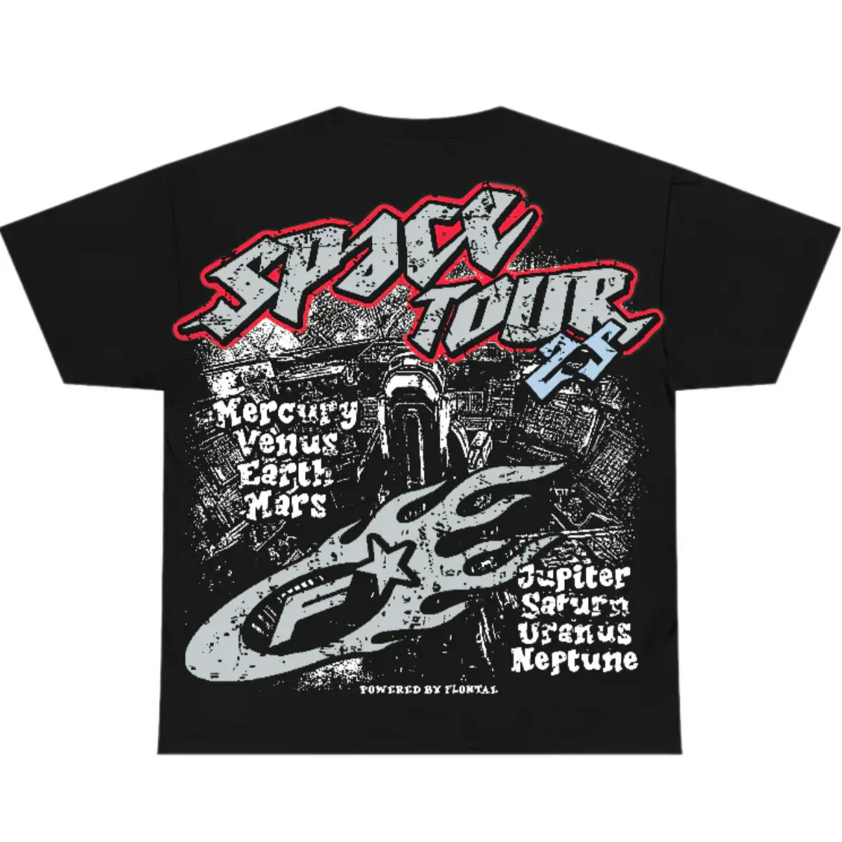 Men's Black Metallic Reimagined 5s Flontae Shortleeve Cotton Graphic Tee - Casual Street Fashion, Breathable, Oversize Loose Menswear Top, Shortsleeve