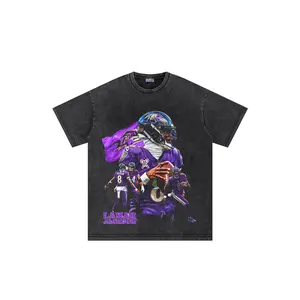 Women's Lamar Jackson Short-Sleeve Cotton Loose Streetwear T-Shirt - The Drizzled Fabric Design