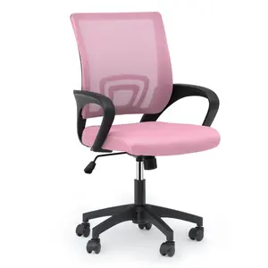 Athena Ergonomic Office Desk Chair, Mid-Back Mesh Computer Chair, Swivel Chair with Breathable Backrest & Lumbar Support, Adjustable Height for Gaming, Work, Study, 300 Lbs Capacity, Multiple colors, 1 / 2 Pack