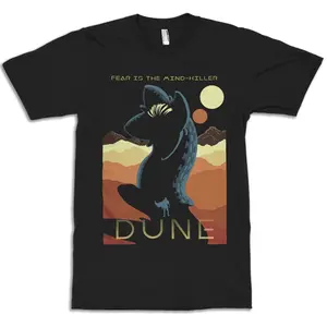 Dune by Frank Herbert Graphic T-Shirt, Dune Sandworm Art Print T-Shirt, Sci-Fi Arrakis Desert Movie Merch Graphic Tee, Unisex Shirt