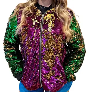 Reversible Mardi Gras Sequin Jacket for Women & Kids, Mardi Gras Outfit X Small