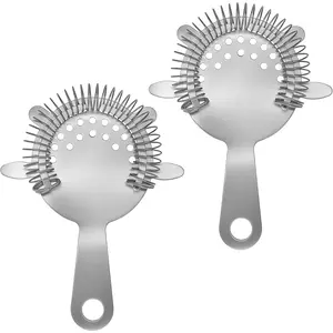 2 count Stainless Steel  Strainer, Bar Drink Strainer with High-Density Spring, Bar Tools  Shaker Accessories for Smooth Drink Pouring, Fits Boston Shakers and Mixing Glasses
