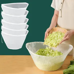 6 PCS Cheese Cloth for Straining & Cooking, Reusable Fine Mesh Strainer Bag, Kitchen Strainer, Multi-Use Nylon Filter for Filter Nut Milk, Coffee, Milk, Butter, Juices and Fresh Cheese, Perfect for Nut Milk Brewing & Juice Extraction