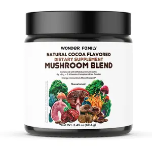 Mushroom Powder Blend - Mushroom Cocoa for Sleep, Energy, Immunity with Shiitake, Cordyceps, Reishi, Chaga Mushrooms Powder