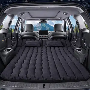 SUV Car Air Mattress Bed with Pump & 2 Pillows, Foldable Inflatable Car Bed, Fast 3s Inflate/Deflate, Non-Slip Travel Sleeping Pad for Back Seat Camping