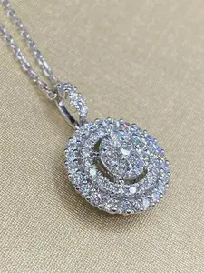 1 PC Elegant Cubic Zirconia Necklace Pendant For Women Valentine's Day Gift Wedding Jewelry Modern Versatile Accessories