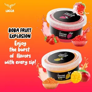 LOCCA Popping Boba Kit: Mango & Strawberry Explosive Pearl Kit for Bubble Tea - 2 lb Kit for Multiple Servings - Fruit Drink