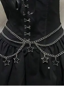 Star Lolita Chain Waist Belt, Retro Subculture Rock Style, Women's Fashion Accessory, Statement Belts, Unique Design, Perfect for Parties, Punk Style Belt