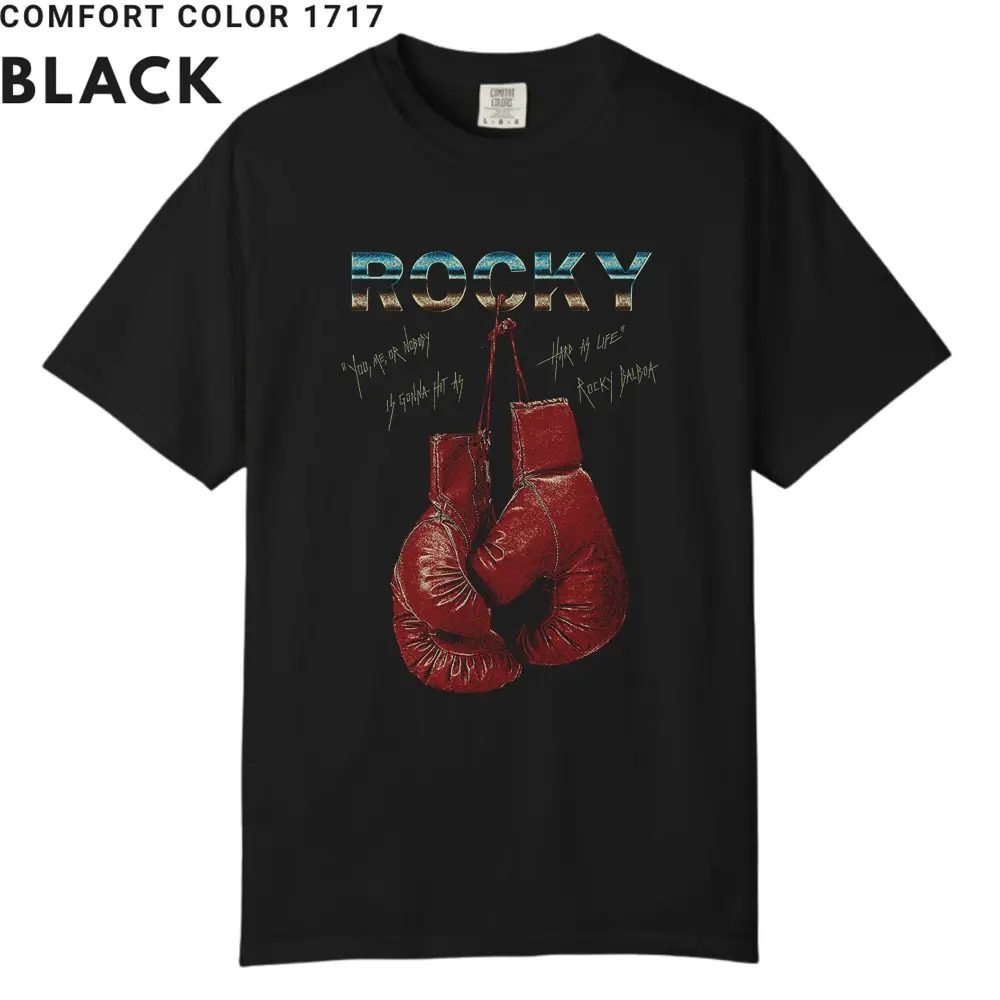 Rocky Boxing Shirt, Hard As Life Quote Graphic Tee, Vintage Movie Merch Black, Motivation Gym Shirt, Hard As Life Quote Top