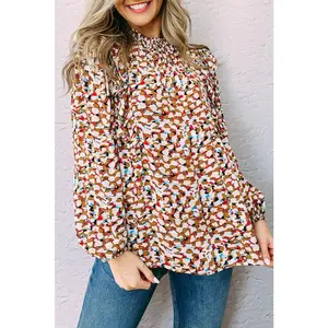Women's Pretty Bash Abstract Bubble Sleeves Blouse