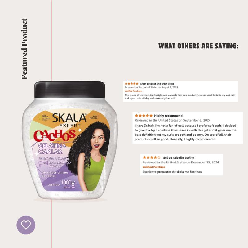 SKALA Expert Cachos Hair Jelly Gel for Curly Haircare Defined and frizz-free Treatment Hydration