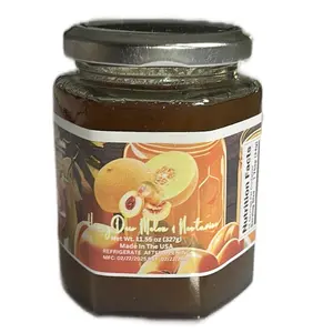 Tropical Honeydew Melon & Nectarines Jam - 11.5 oz (377g) - Made in the USA - Sweet Flavor Homemade Pickles Snacks