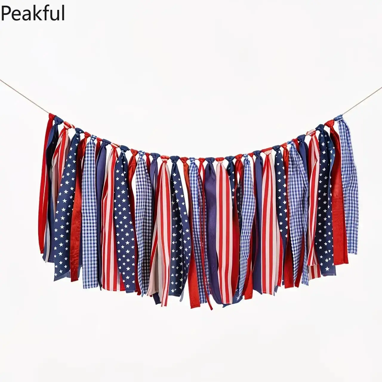 Independence Day Star Stripe Hanging Banner, Popular Patriotic Ribbon Party Decoration, All-match USA Themed Festive Garland, flexible layout & strong festive atmosphere, great for indoor room adornment, shop holiday display, family parties