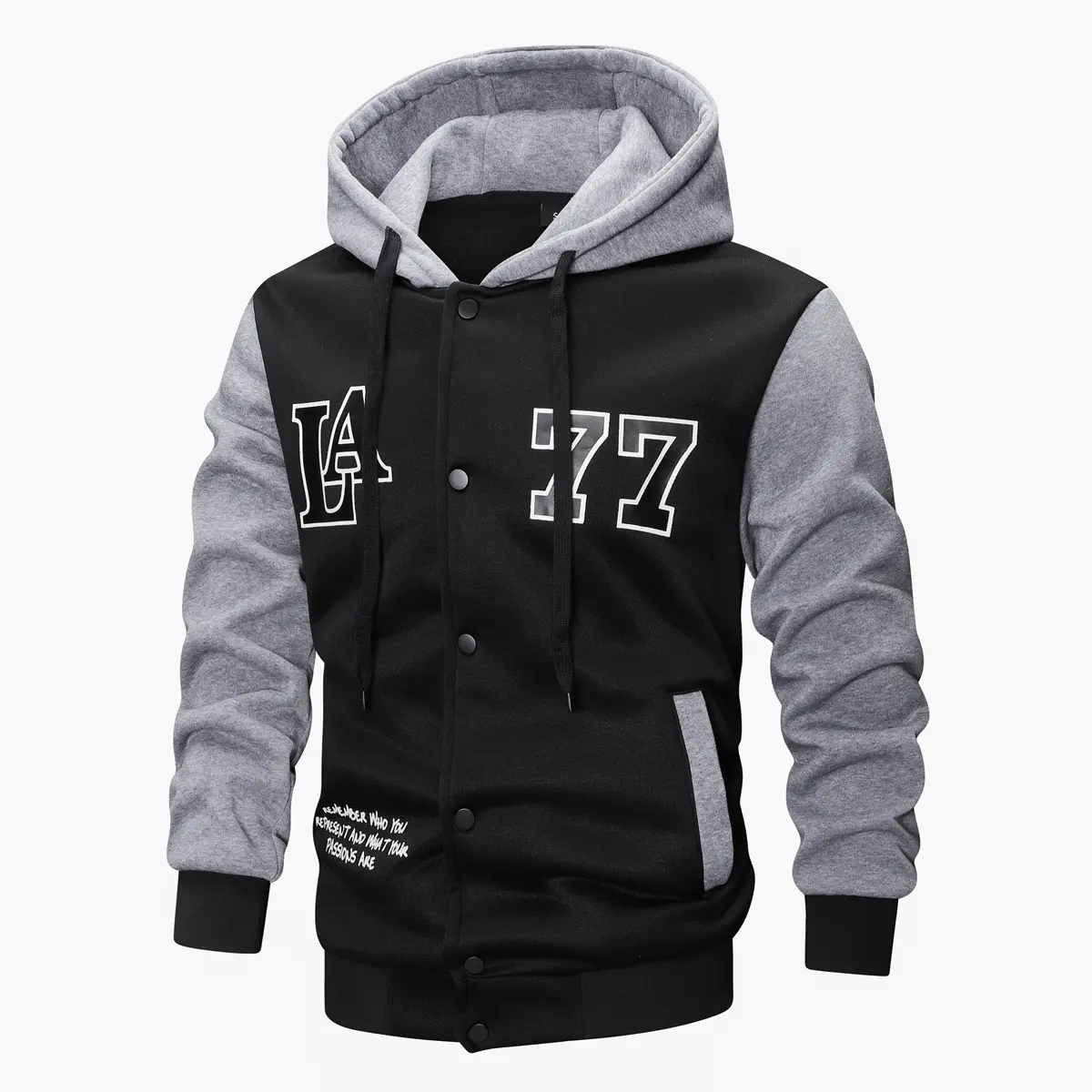 Men's Colorblock Hooded Baseball Jacket - Casual Cardigan-Style Warm Long-Sleeve Layering Outerwear with Pockets, Stylish Tops