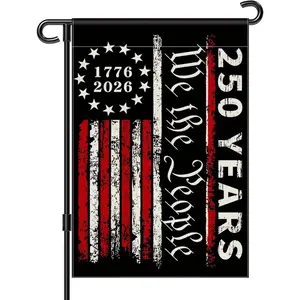 250th Anniversary USA Garden Flag 1776-2026, We the People American Patriotic Banner, 4th of July Commemorative Yard Sign, Double-Sided Waterproof 12x18 Inch