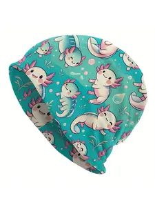 Cute Axolotl Salamander Unique Design Outdoor Bonnet Hats Novelty Men's Skullies Beanies Hat Cap Hip Hop Caps For Running Dance and Climbing