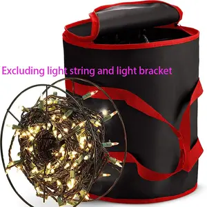 Festive Gift Storage Bag, Round Oxford Fabric Handle Bag, Christmas Tree Light Organizer, // Options, No Lights Included