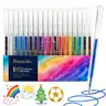 Finenolo 18pcs Retractable Glitter Gel Pens - 1.0mm Tip, 18 Vibrant Glitter Colors (Spark Every Page), 5 Bonus Coloring Cards, Art Craft Supplies, Cool Gifts for Adults (DealsforYouDays)