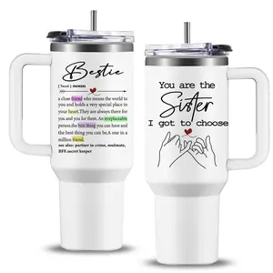 Bestie Tumble Gift 40oz, Best Friend Birthday Tumbler 40oz - Unique Gift for for Bestie Female, Long Distance Present Ideas