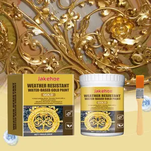 Jakehoe Weatherproof Paint, Metal Paint for Roman Columns, Outdoor Gold Leaf Paint, Durable Water-Resistant Finish