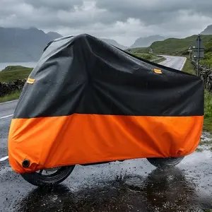 Motorcycle cover Heavy-duty pedal cover, waterproof outdoor all-season, all-weather quality protection, with night reflective strips, keyholes and storage bags, the best gift for motorcycles, Halloween, Christmas gifts