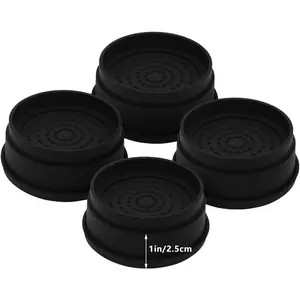 4 Sets Furniture Risers - 1" or "2" or "3" Inch Black Bed Lifts, Heavy Duty Round Stackable Risers for Table, Sofa, Couch, Desk, Adjustable Bed Frame
