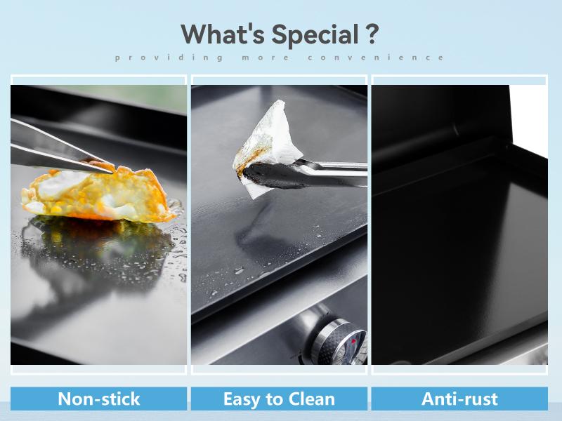 PHI VILLA 22" Flat Top Grill with Lid, Ceramic Coated Cast Iron Griddle, 3-Burner Portable Tabletop Gas Griddle, 24,000 BTU Barbecue Bbq Stainless Steel PHI VILLA 22" Flat Top Grill with Lid, Ceramic Coated Cast Iron Griddle, 3-Burner Portable Tabletop Gas Griddle, 24,000 BTU Barbecue Bbq Stainless Steel