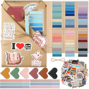 6 Set Blind Date with a Book  Box Supplies Kits Excluding Books Including Bulk Annotation Kits Highlighters Leather Bookmarks Stickers Bookish Librarian Readers Book Lovers Club  for Women Men