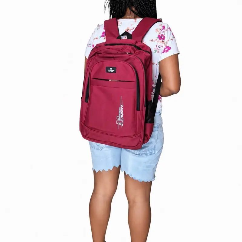 TravelPro Business Laptop Backpack – Large Capacity Burgundy Travel & School Backpack