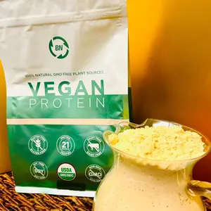 BN Plant Based Vegan Protein 5 DAYS SERVING, USDA Organic Certified Vanilla Bean Flavored y 150g