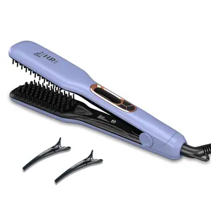 Hair Straightener, Pumped-Up Volume, Adjustable Temp, 360 ° Tail Rotation, Lasting Volume, Volumizing Hair Iron, Blue