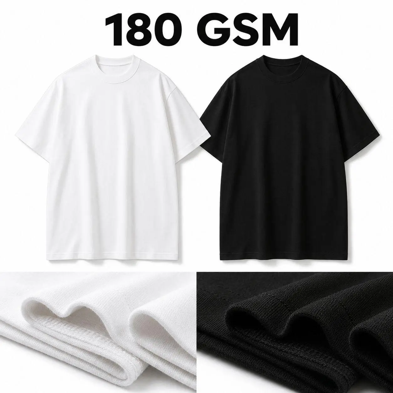 BEEKITE Men's  Cotton Blend Crew Neck T-Shirts, 60% Cotton 40% Polyester, 180 GSM Soft Relaxed Fit Short Sleeve Solid Basic Tees for Casual Daily Wear, Plain, Menswear