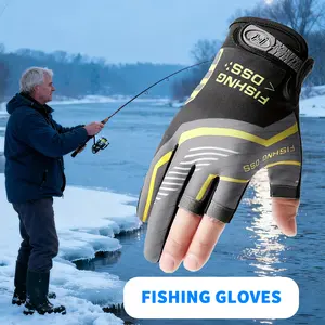 Fishing Gloves Half Finger Anti-Skid Breathable Gloves for Kayak, Bass & Saltwater Fishing
