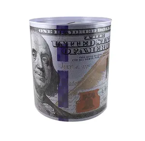 Tin Money Piggy Bank Savings 6" Franklin Coin Jar Box Saver Great For Kids! Decor Decoration